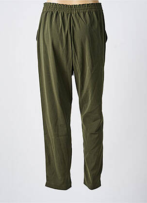 Pantalon droit tissage crêpe taille normale vert OBJECT femme