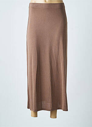 Jupe longue coupe droite marron PIECES femme