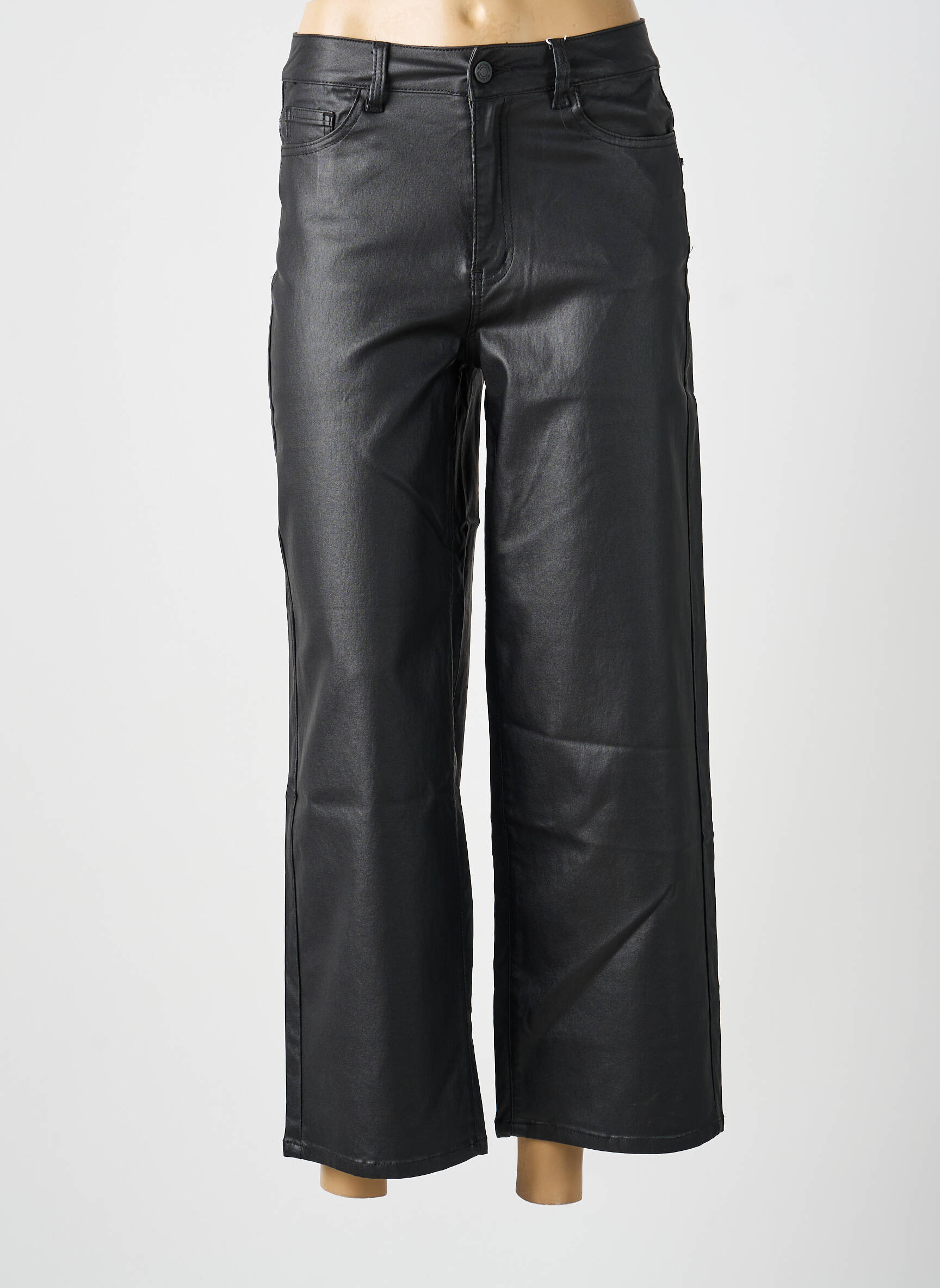 Pantalon 7/8 taille haute taille haute noir VILA femme