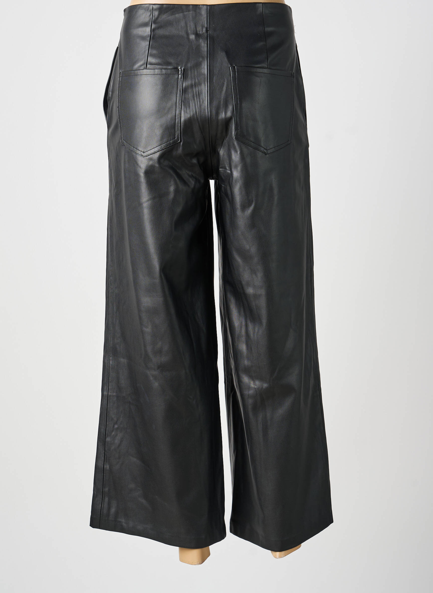 Pantalon 7/8 taille haute taille haute noir ICHI femme