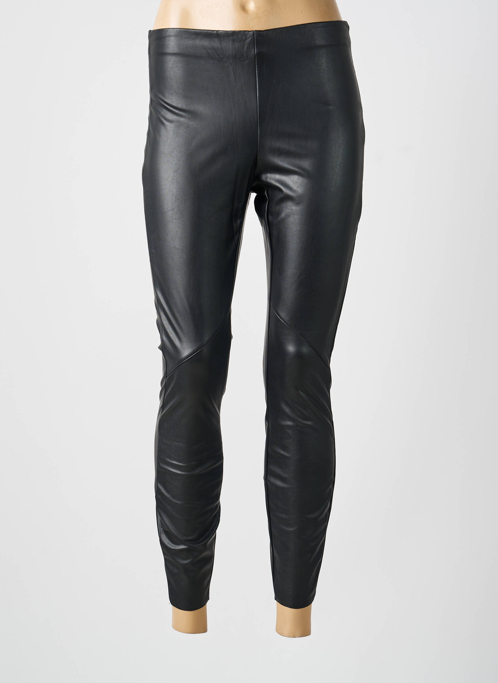 Legging tissage simili-cuir taille normale noir VILA femme