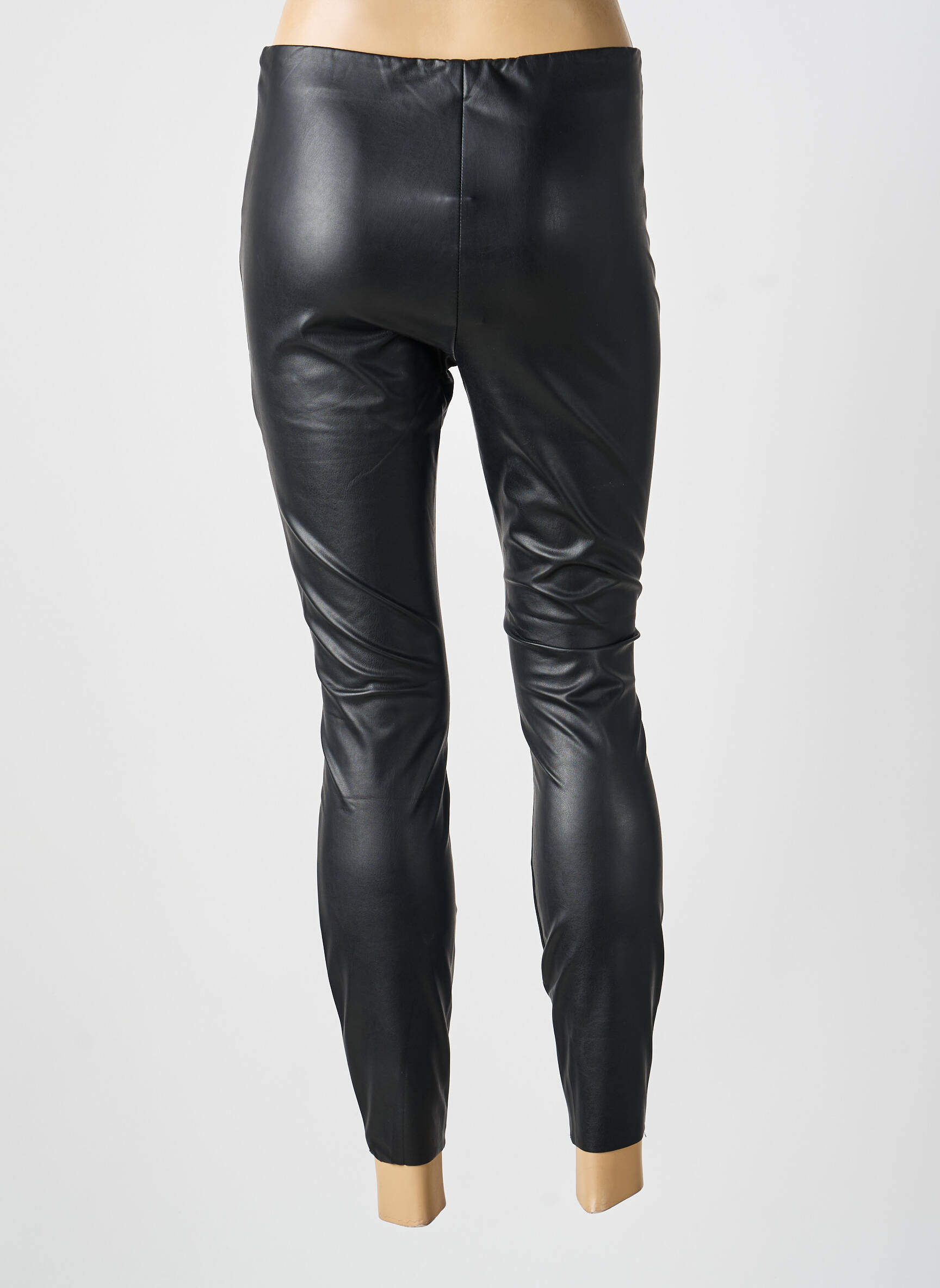 Legging tissage simili-cuir taille normale noir VILA femme