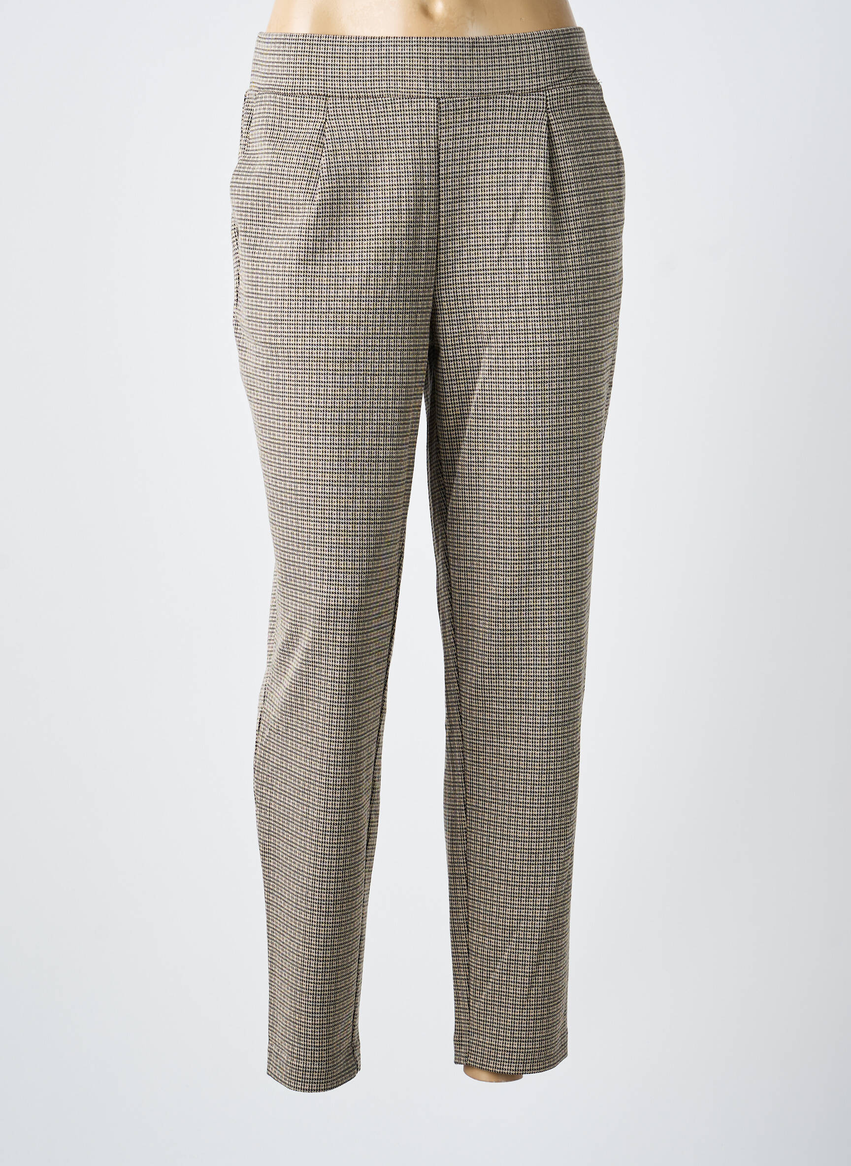 Pantalon slim taille élastique taille normale beige B.YOUNG femme
