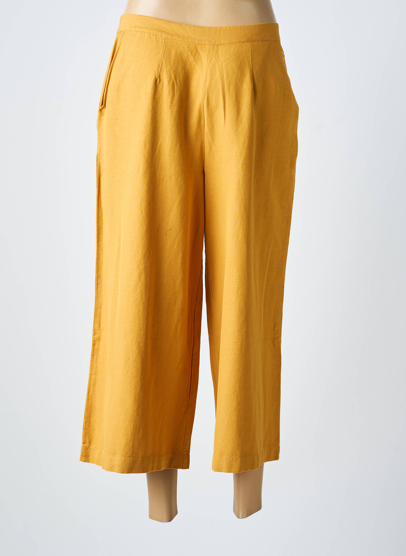 Pantacourt taille élastique taille normale jaune VILA femme