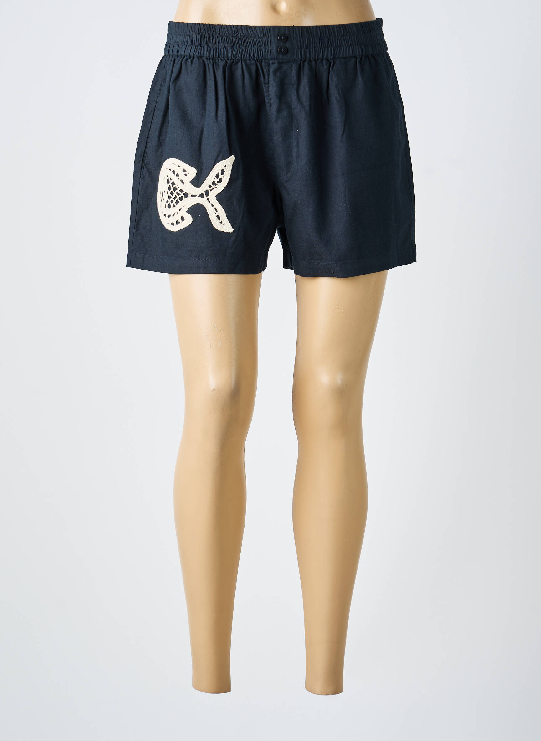 Short taille normale taille normale noir THINKING MU femme