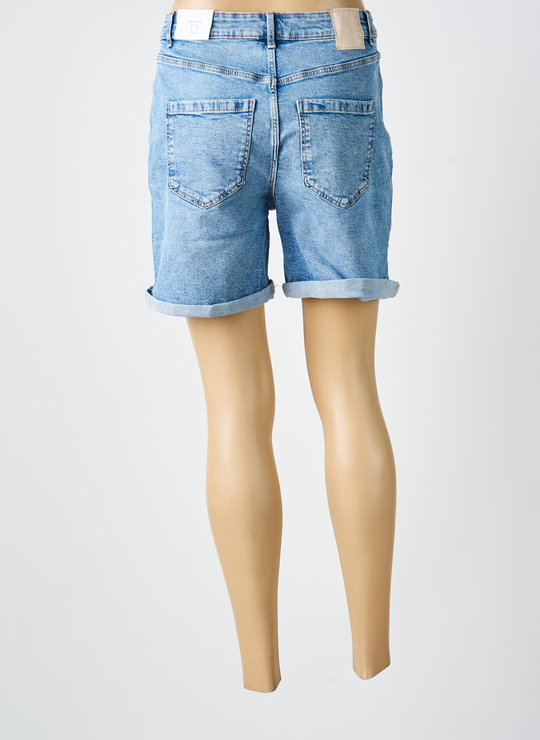 Bermuda taille haute taille haute bleu VILA femme