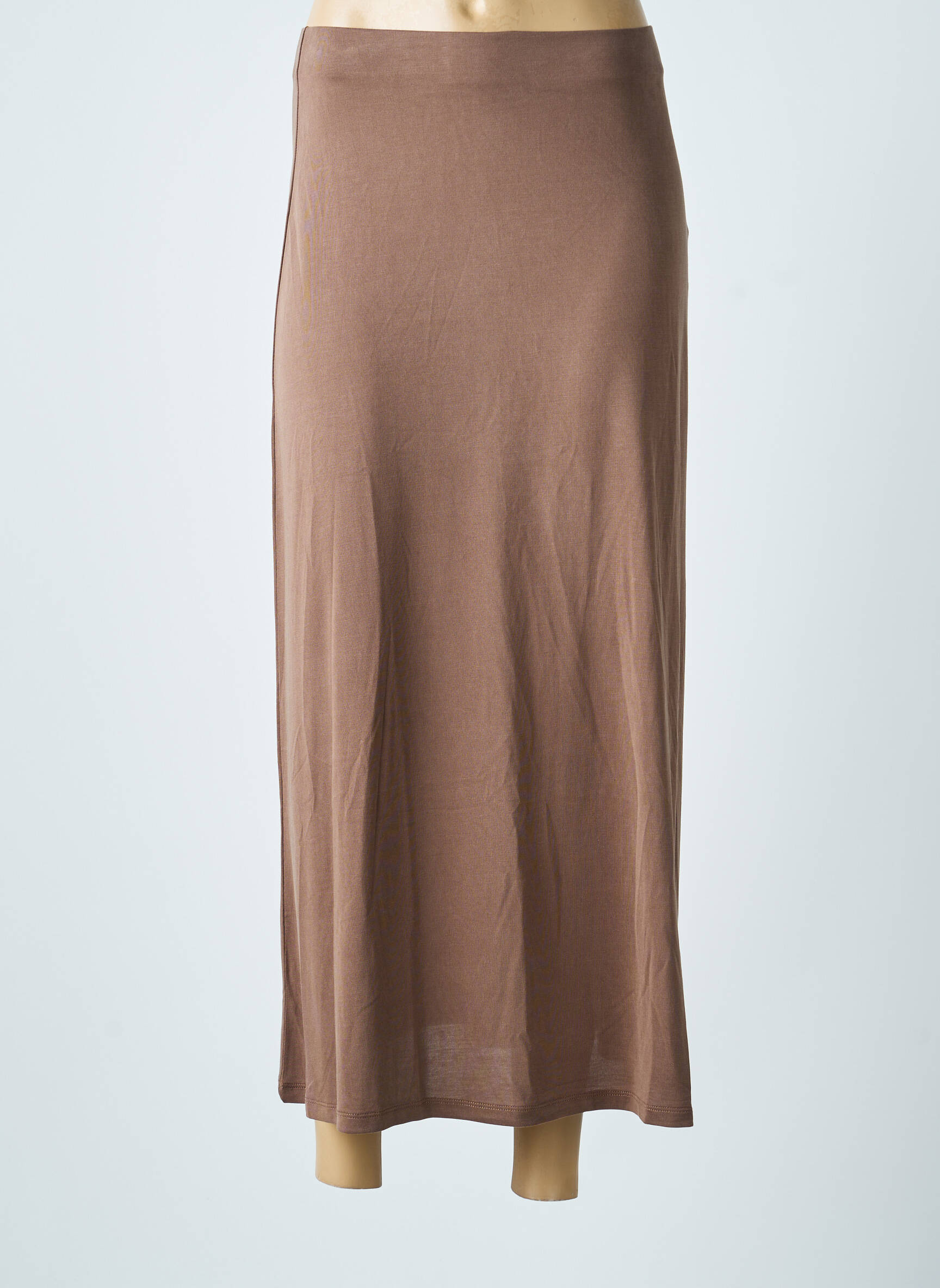 Jupe longue coupe droite marron PIECES femme