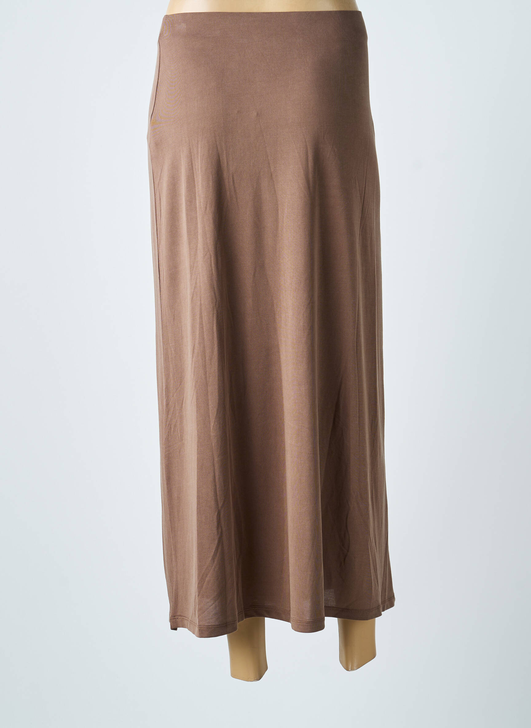 Jupe longue coupe droite marron PIECES femme