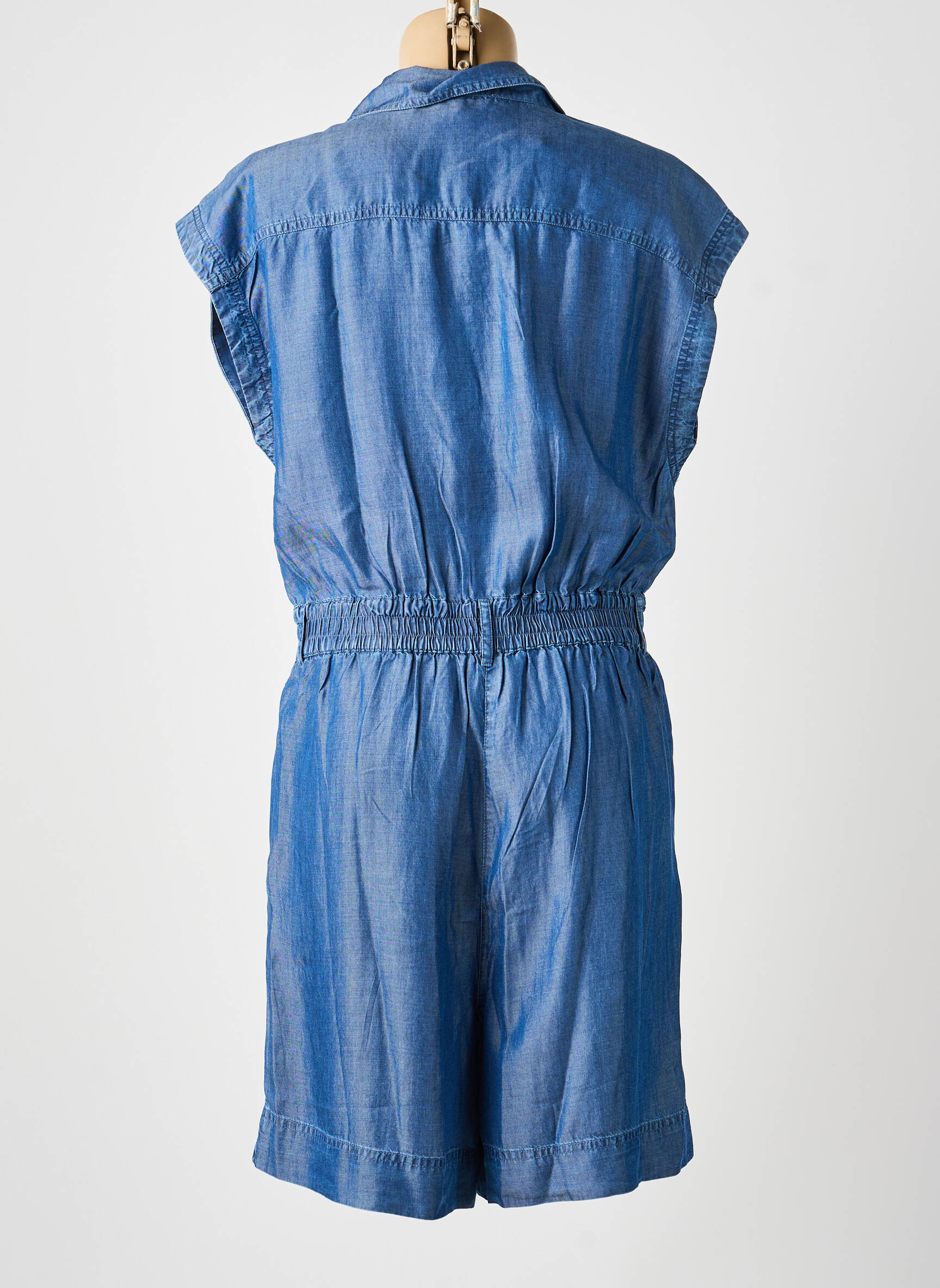 Combishort fermeture boutonnée sur le devant manches courtes bleu VILA femme