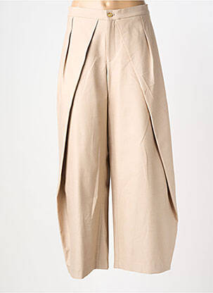 Pantalon large fermeture zippée sous rabat boutonné taille normale beige HPDP (HYPE DROP) femme