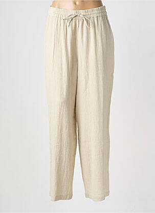Pantalon large taille normale taille normale beige PIECES femme