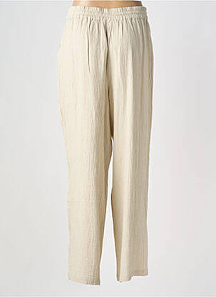 Pantalon large taille normale taille normale beige PIECES femme