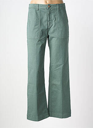 Pantalon large fermeture zippée sous rabat boutonné taille normale vert LABDIP femme