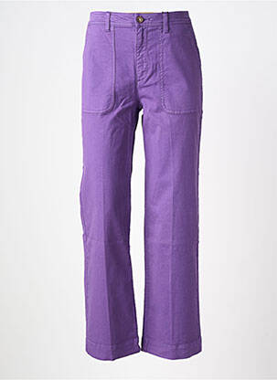 Pantalon large fermeture zippée sous rabat boutonné taille normale violet LABDIP femme