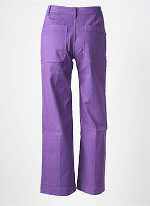 Pantalon large fermeture zippée sous rabat boutonné taille normale violet LABDIP femme