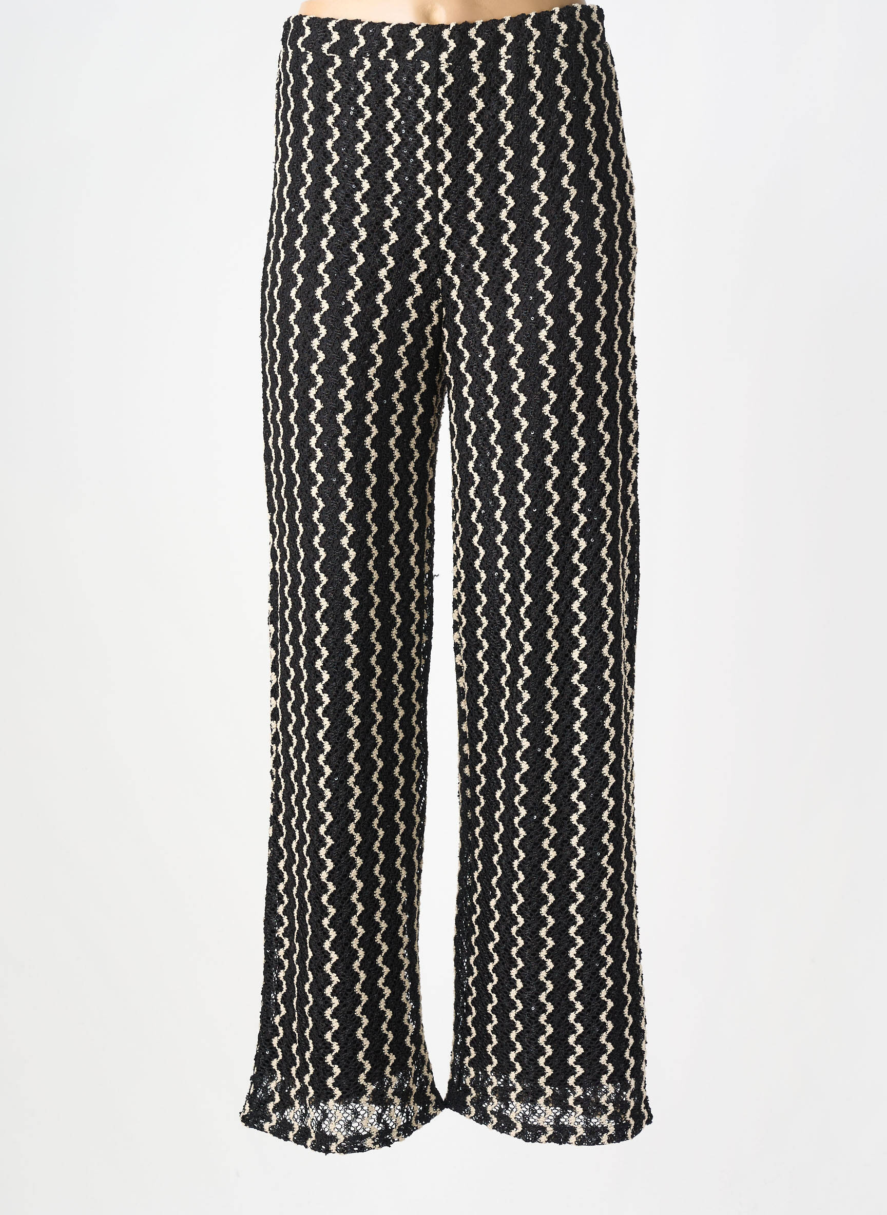 Pantalon droit taille élastique taille normale noir VILA femme