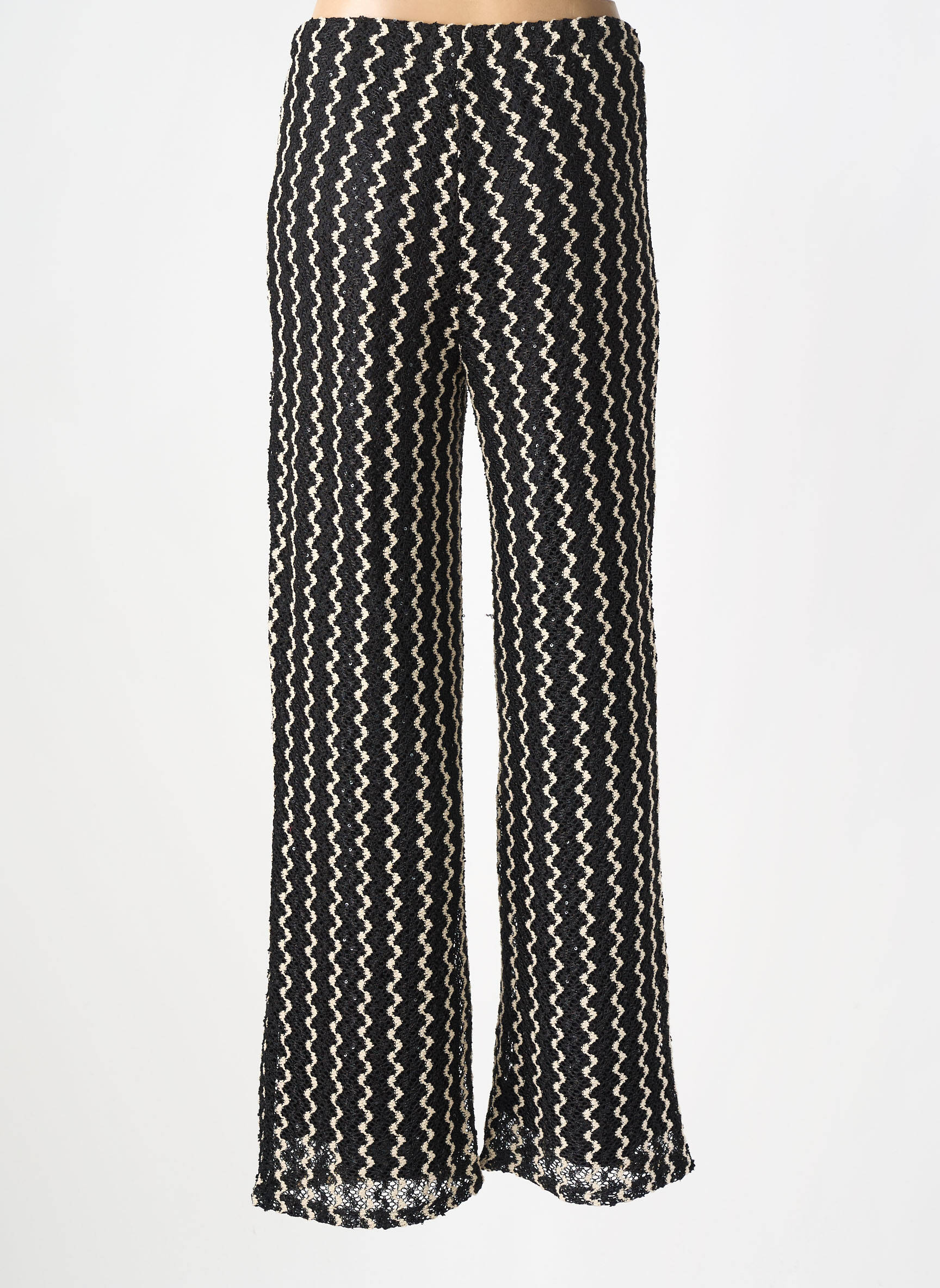 Pantalon droit taille élastique taille normale noir VILA femme