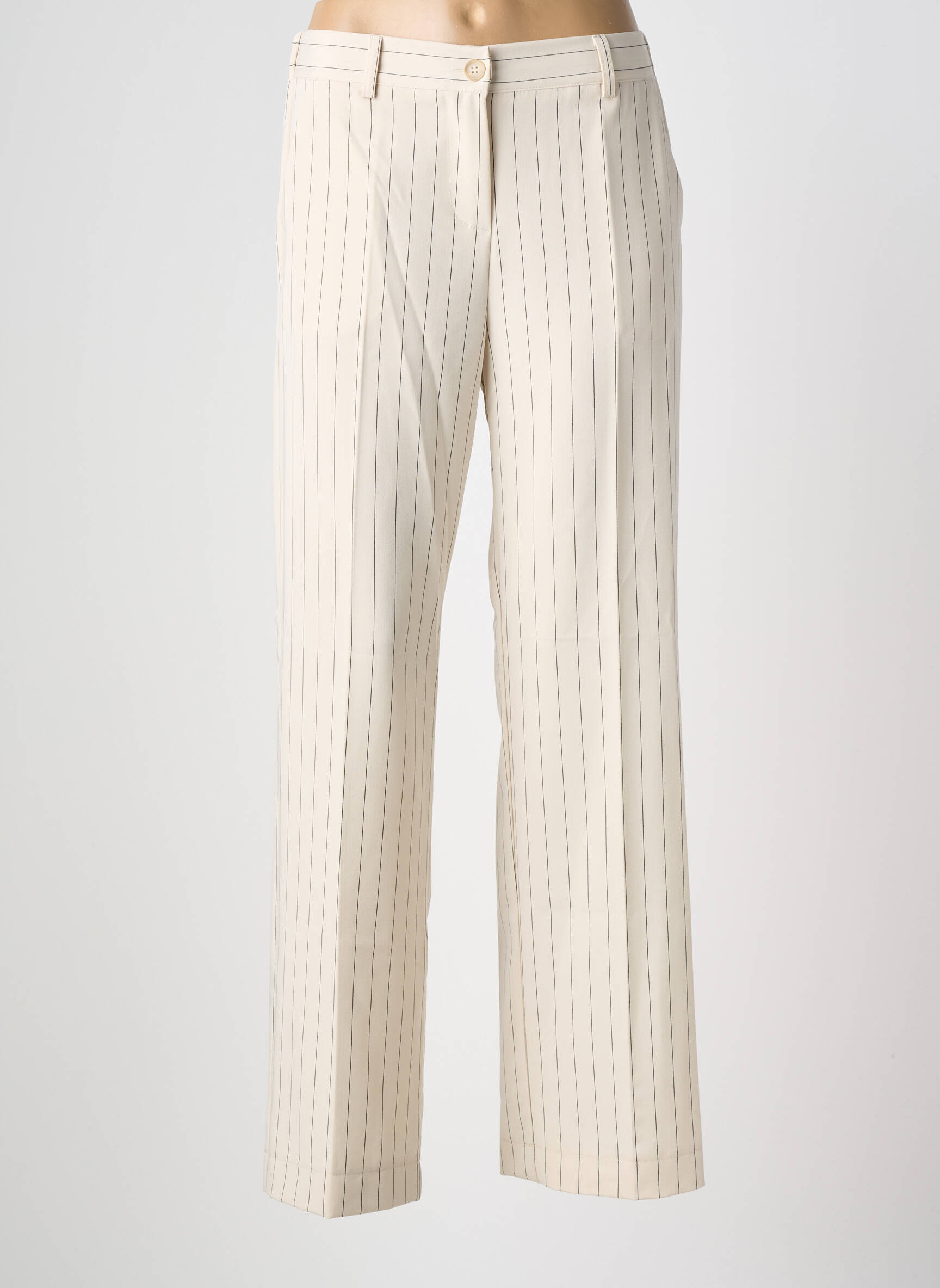 Pantalon droit stretch taille normale beige PAKO LITTO femme