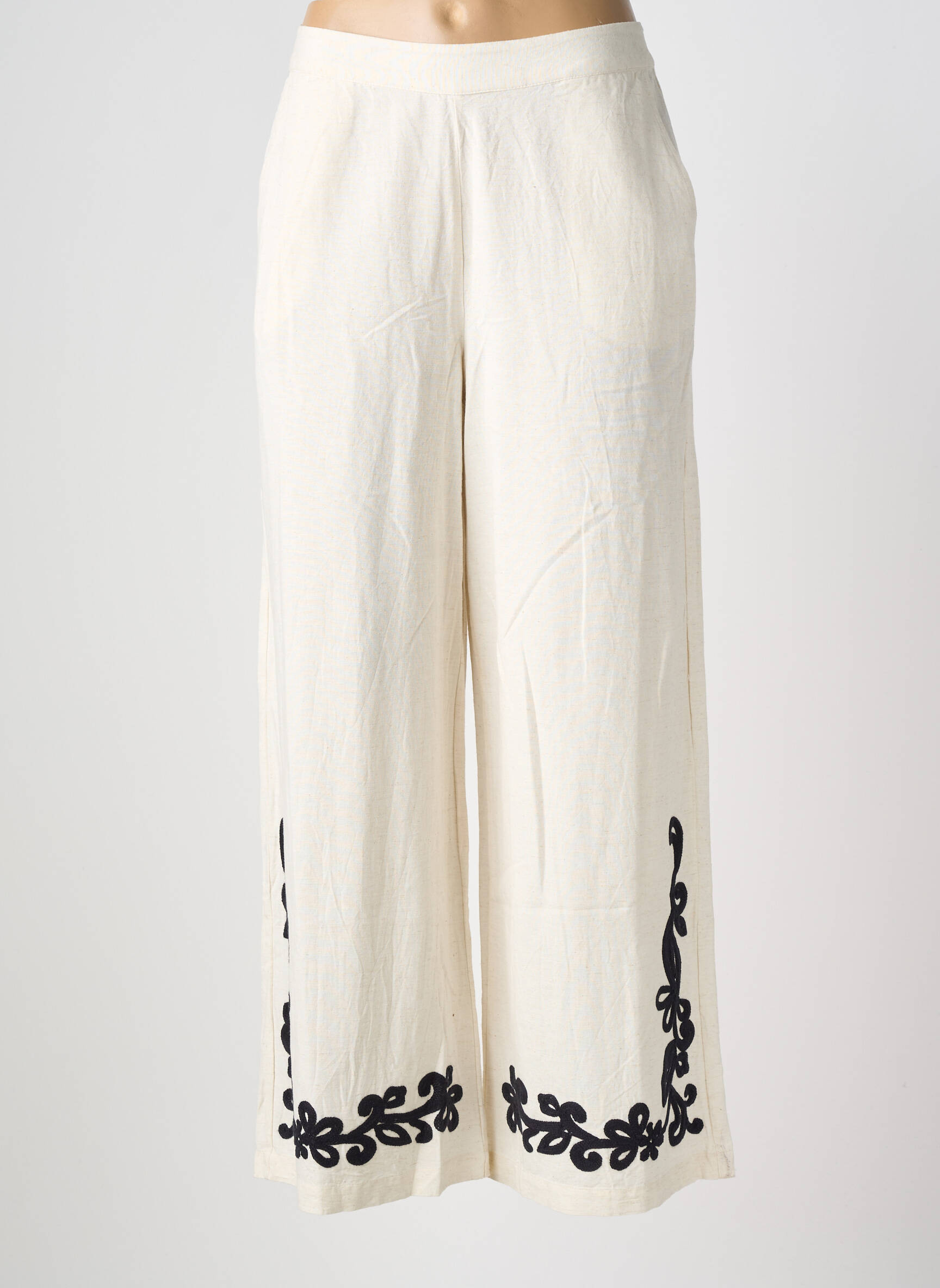 Pantalon large poches taille normale beige VILA femme