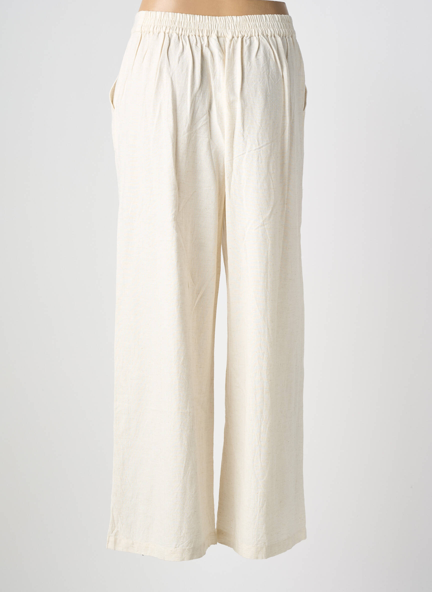 Pantalon large poches taille normale beige VILA femme