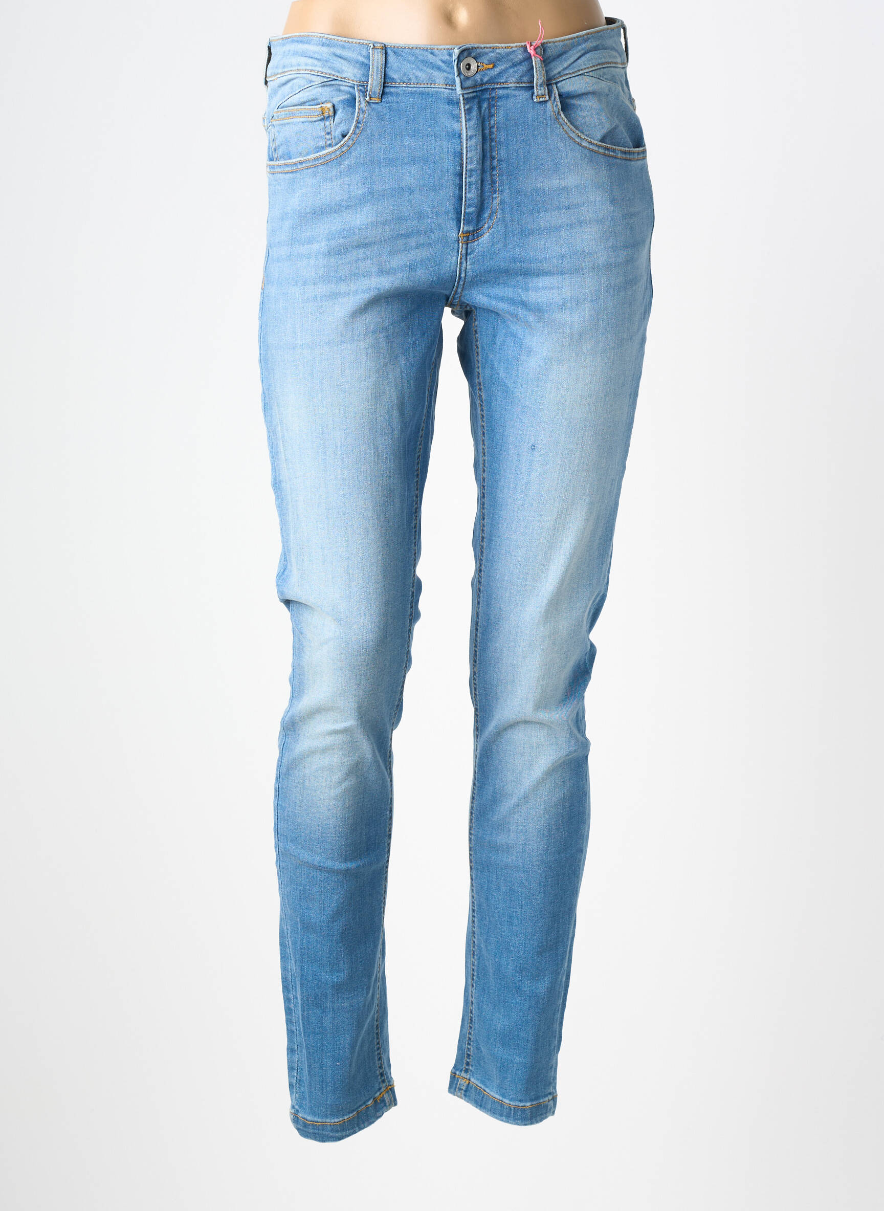 Jeans coupe slim stretch taille normale bleu B.YOUNG femme