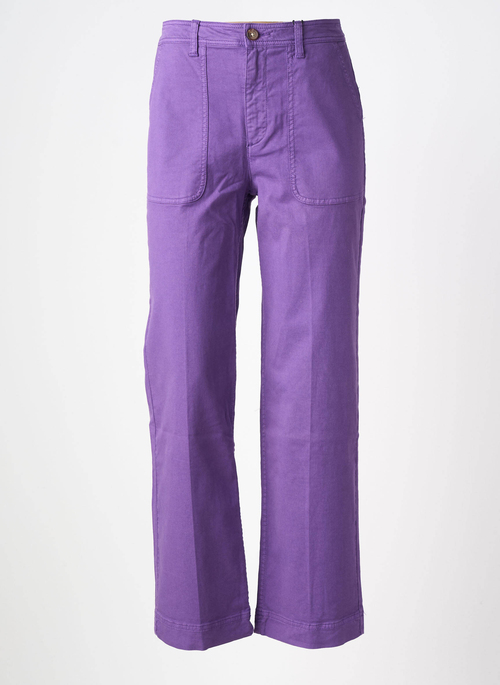 Pantalon large fermeture zippée sous rabat boutonné taille normale violet LABDIP femme