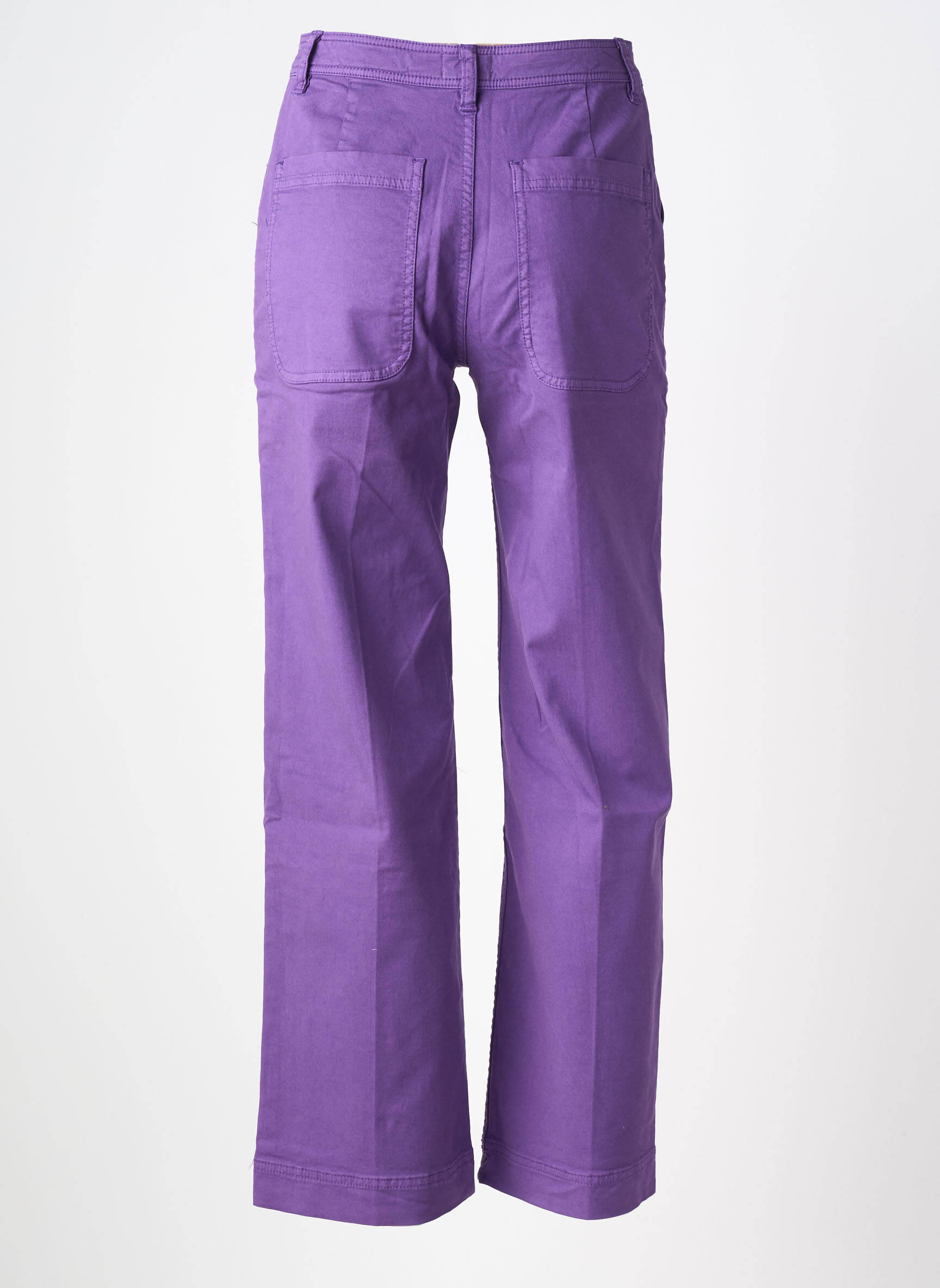 Pantalon large fermeture zippée sous rabat boutonné taille normale violet LABDIP femme