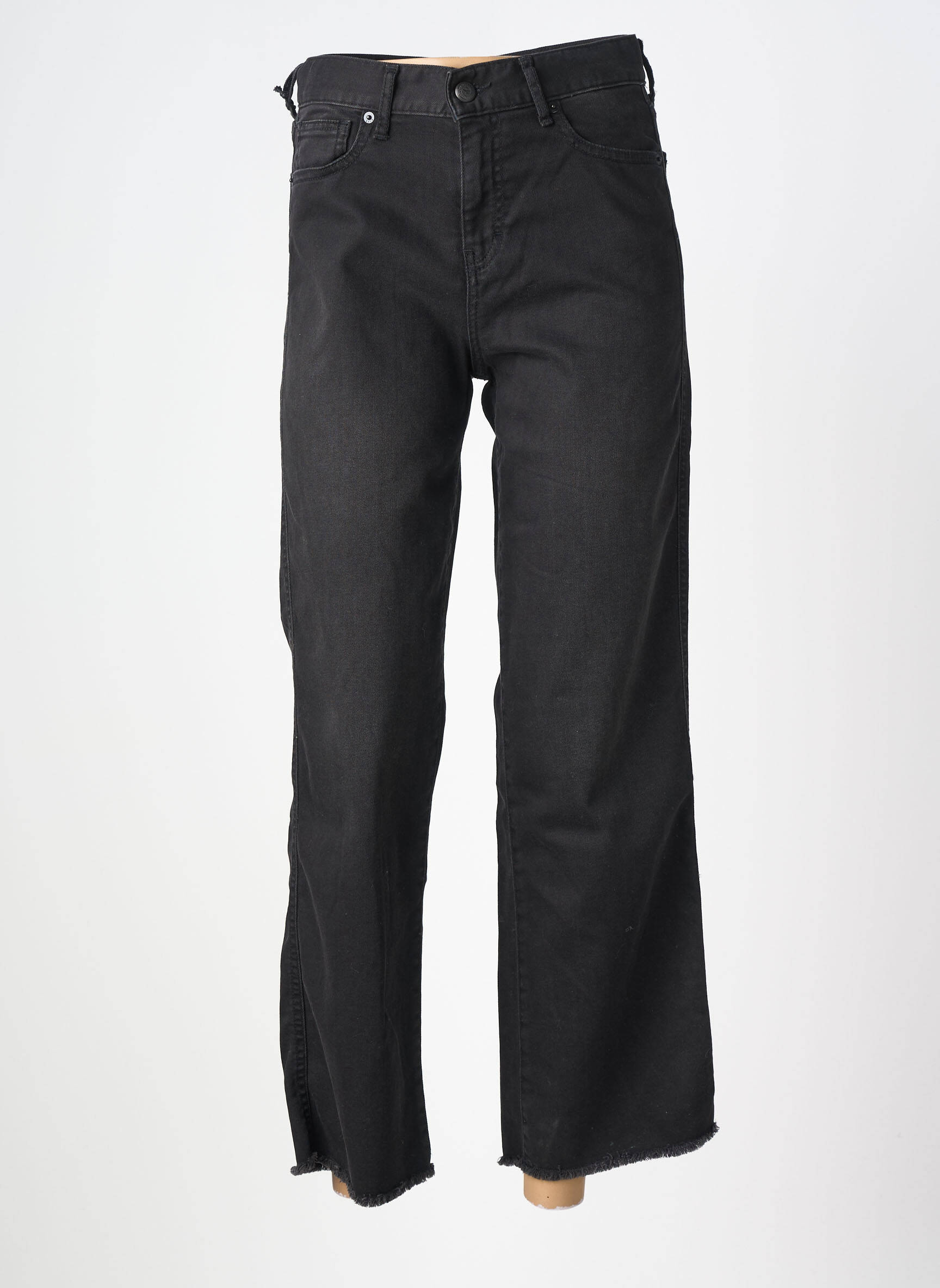 Jeans coupe droite taille haute taille haute noir FIVE femme