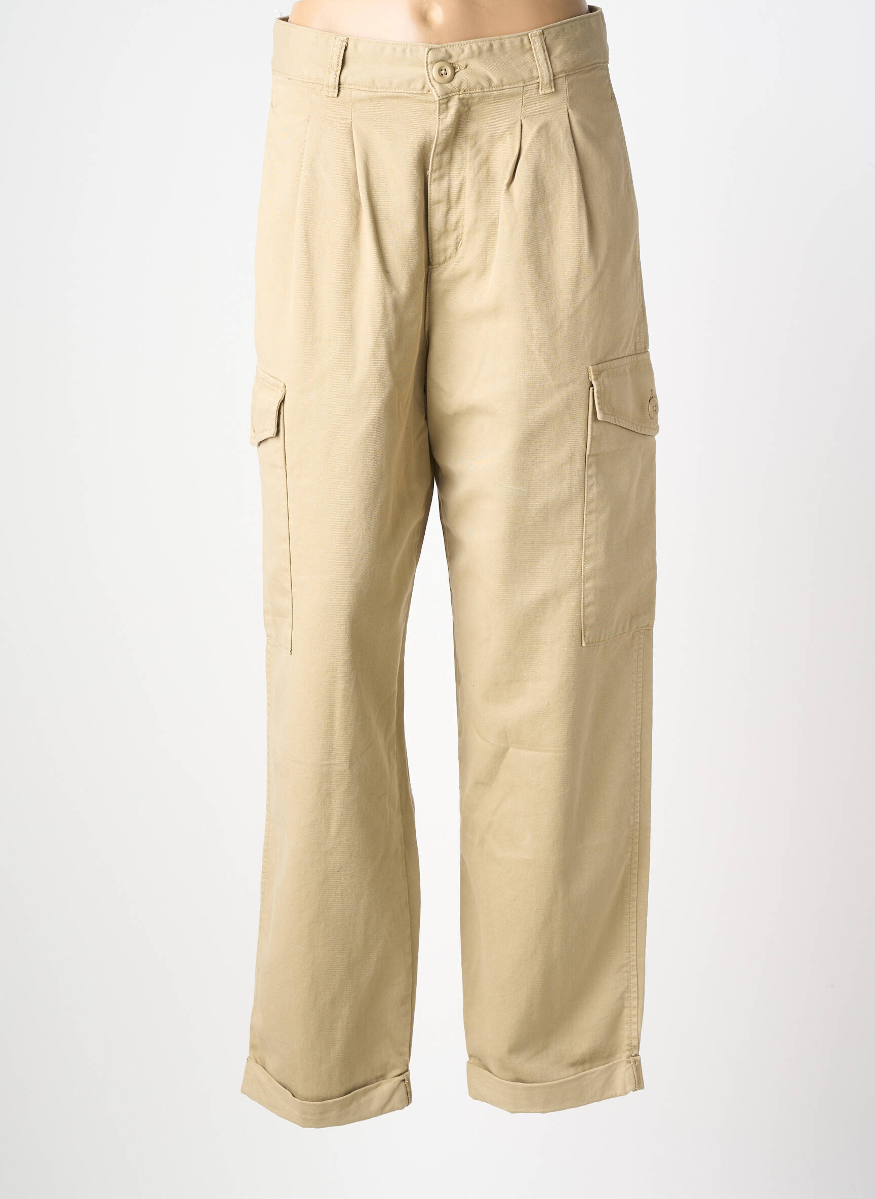 Pantalon cargo tissage popeline taille normale beige CARHARTT femme
