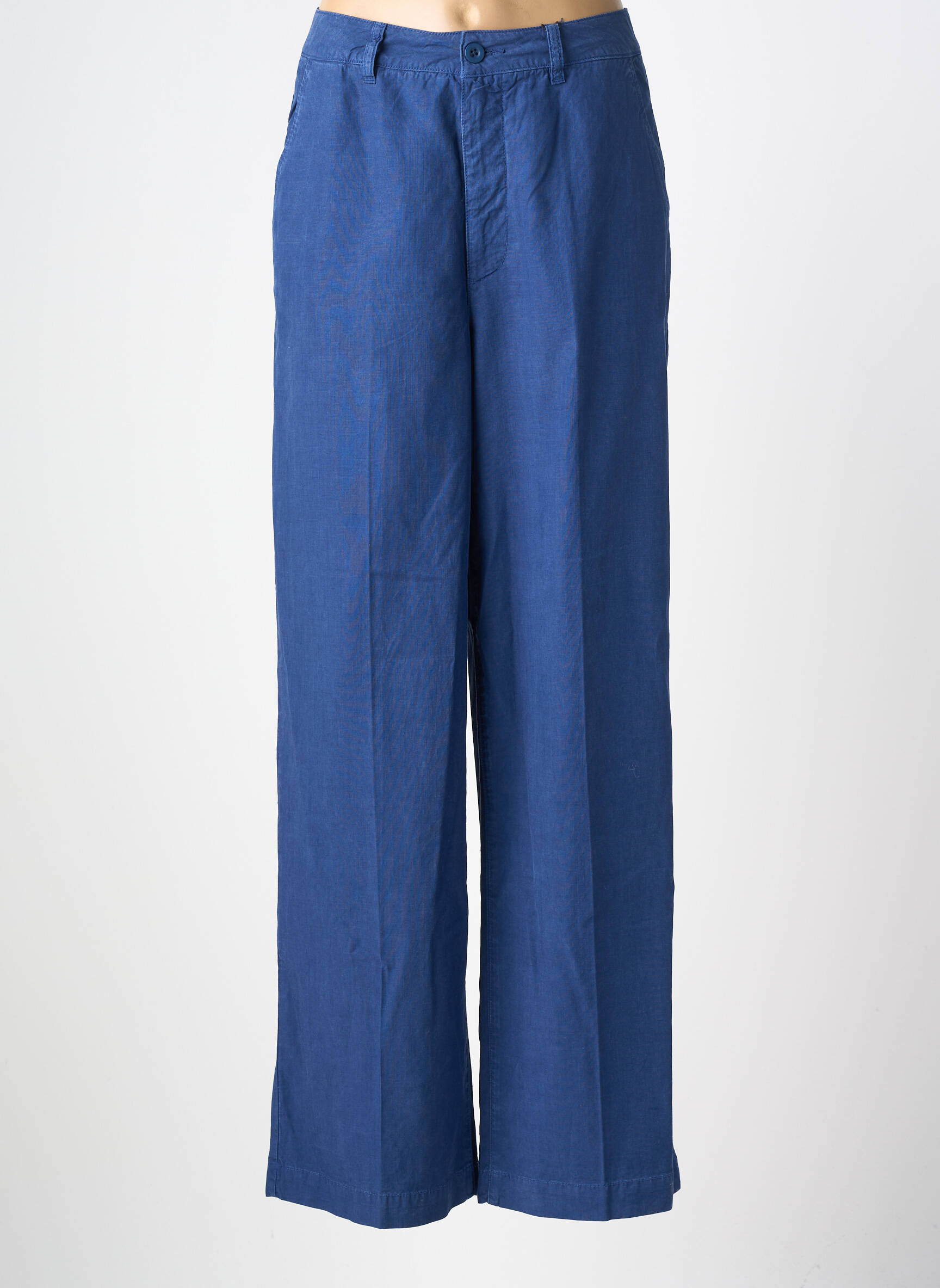 Pantalon chino tissage popeline taille normale bleu LABDIP femme
