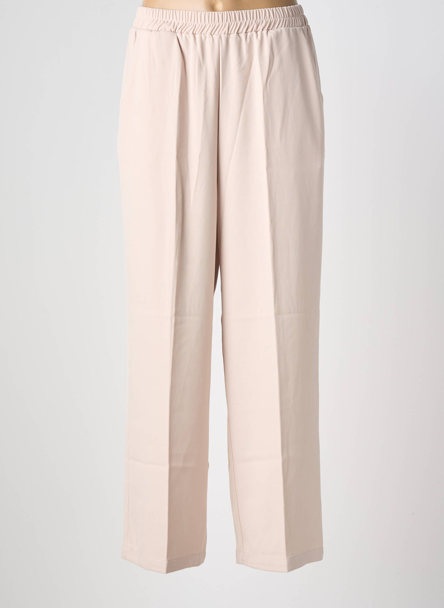 Pantalon large tissage popeline taille normale beige GRACE & MILA femme
