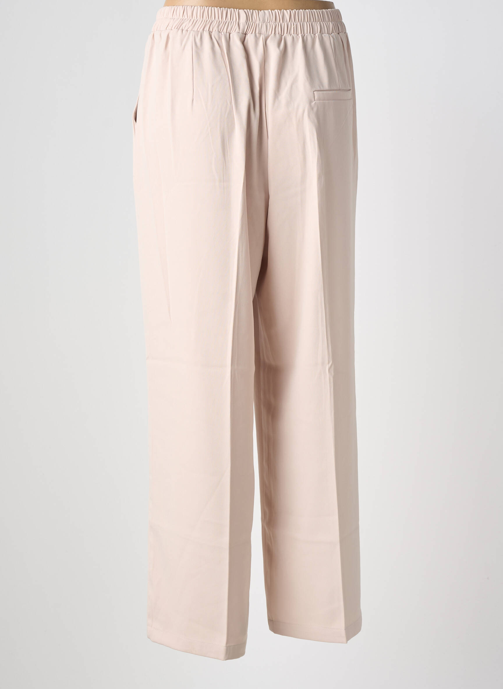 Pantalon large tissage popeline taille normale beige GRACE & MILA femme