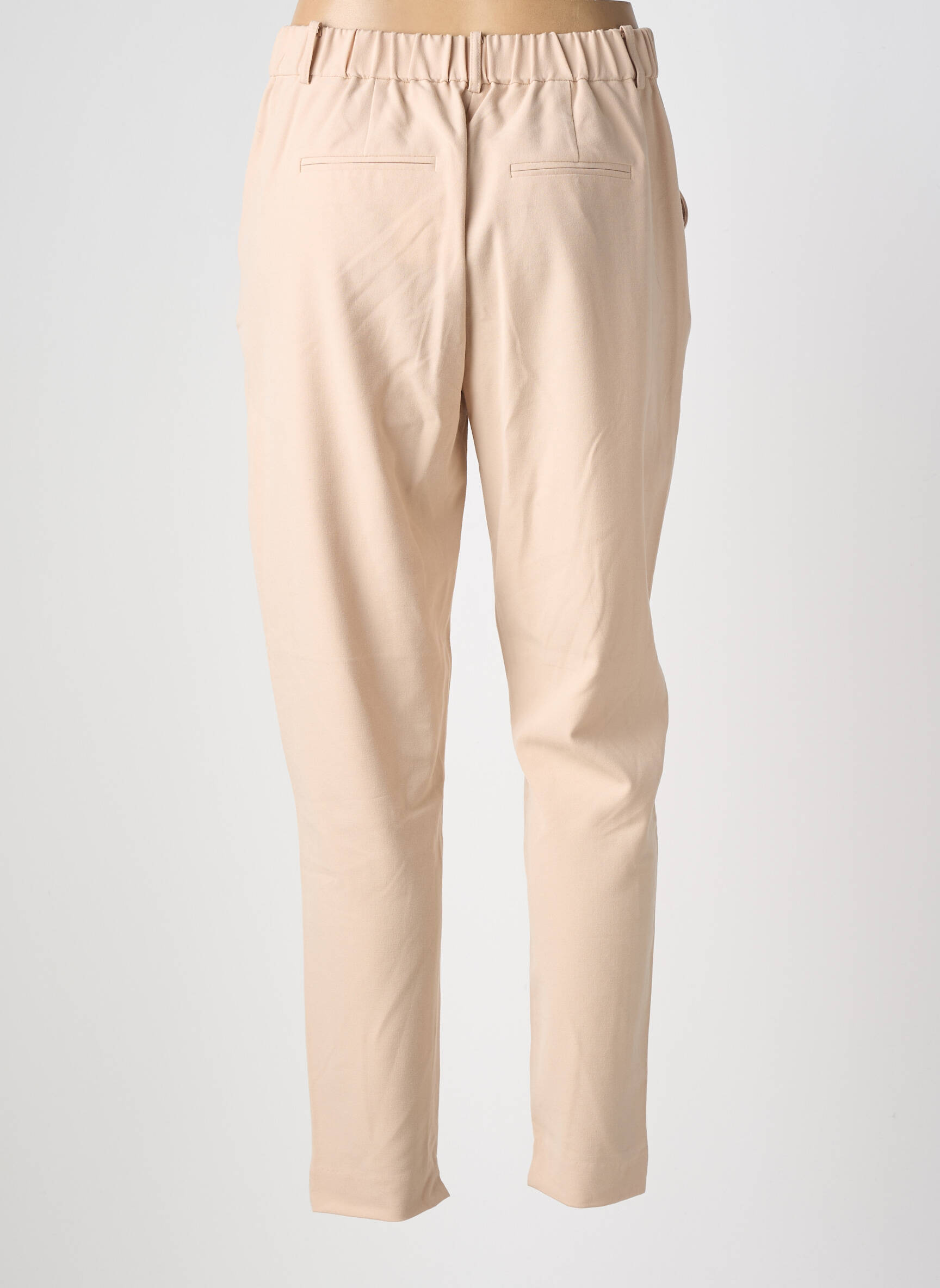 Pantalon droit stretch taille normale beige B.YOUNG femme
