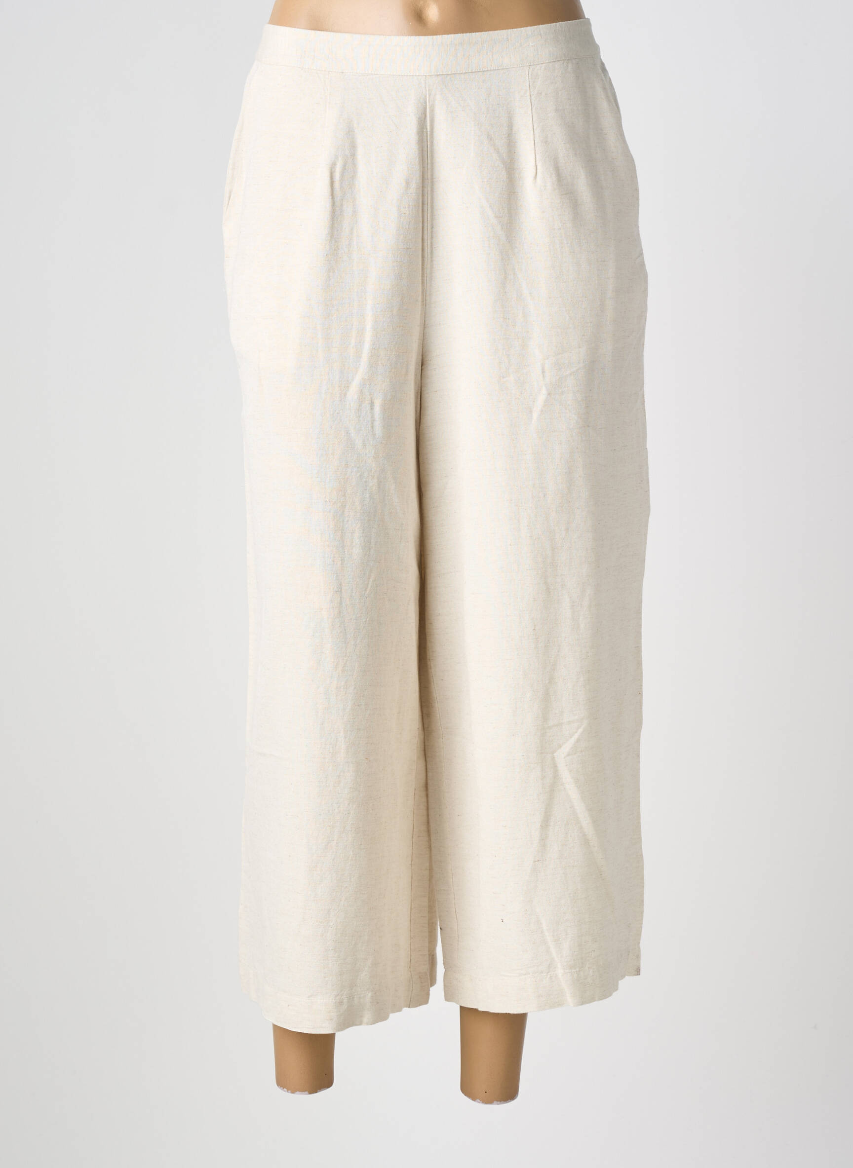 Pantalon 7/8 taille élastique taille normale beige VILA femme