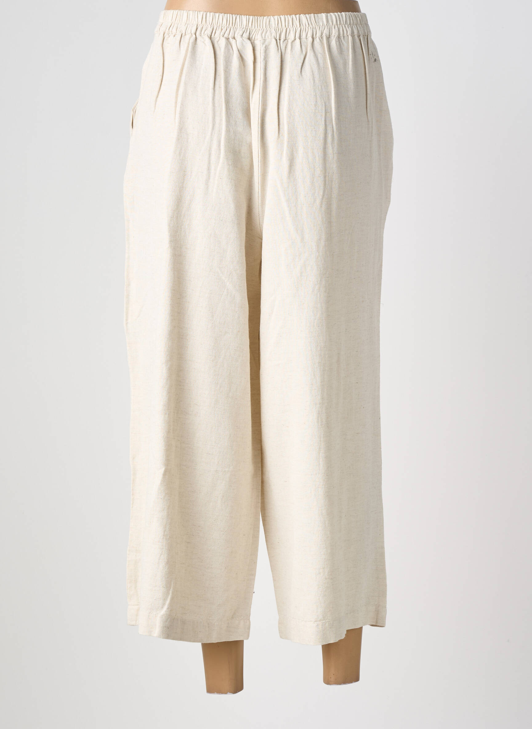 Pantalon 7/8 taille élastique taille normale beige VILA femme