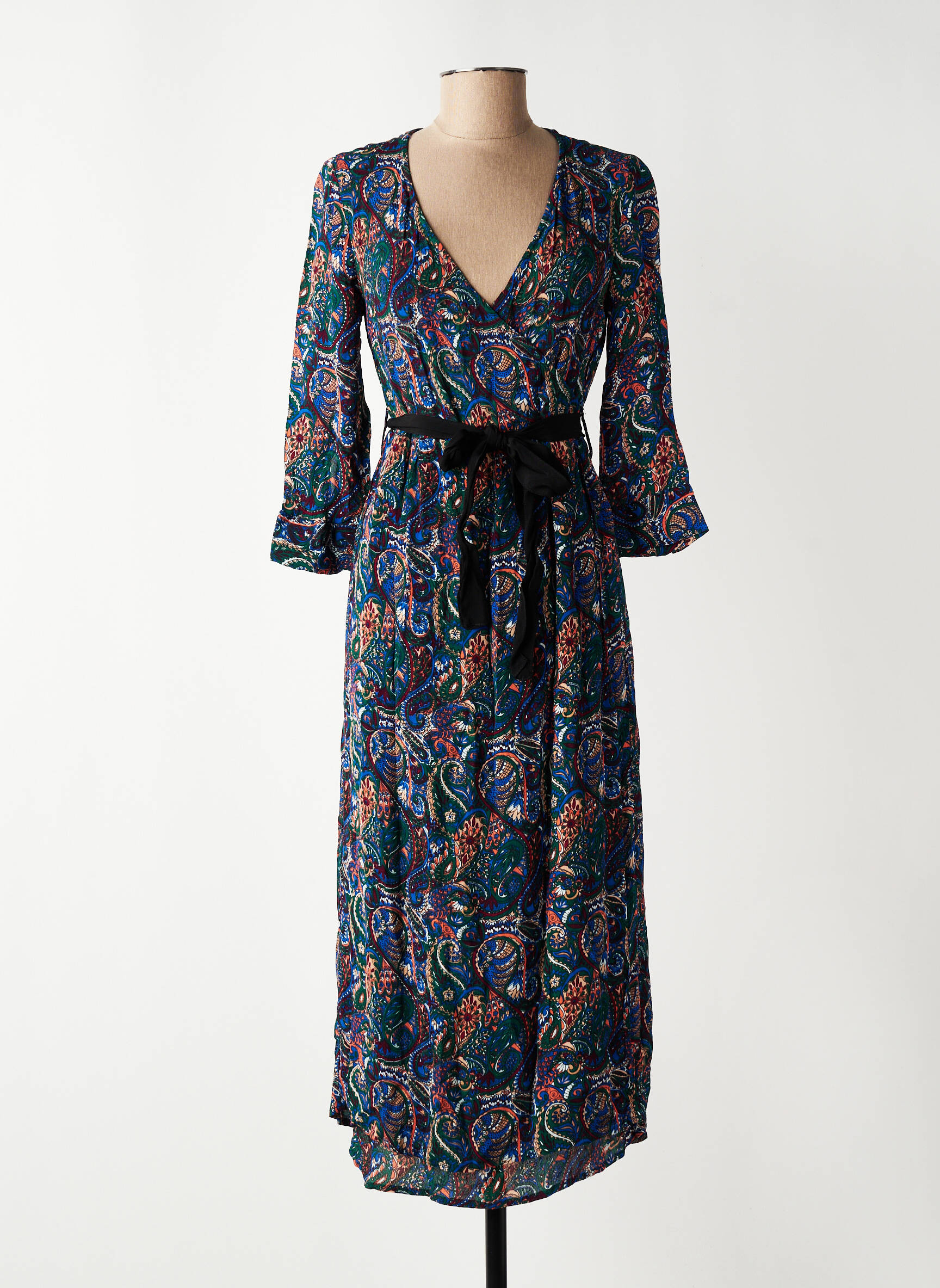 Robe longue manches longues manches longues bleu VERO MODA femme