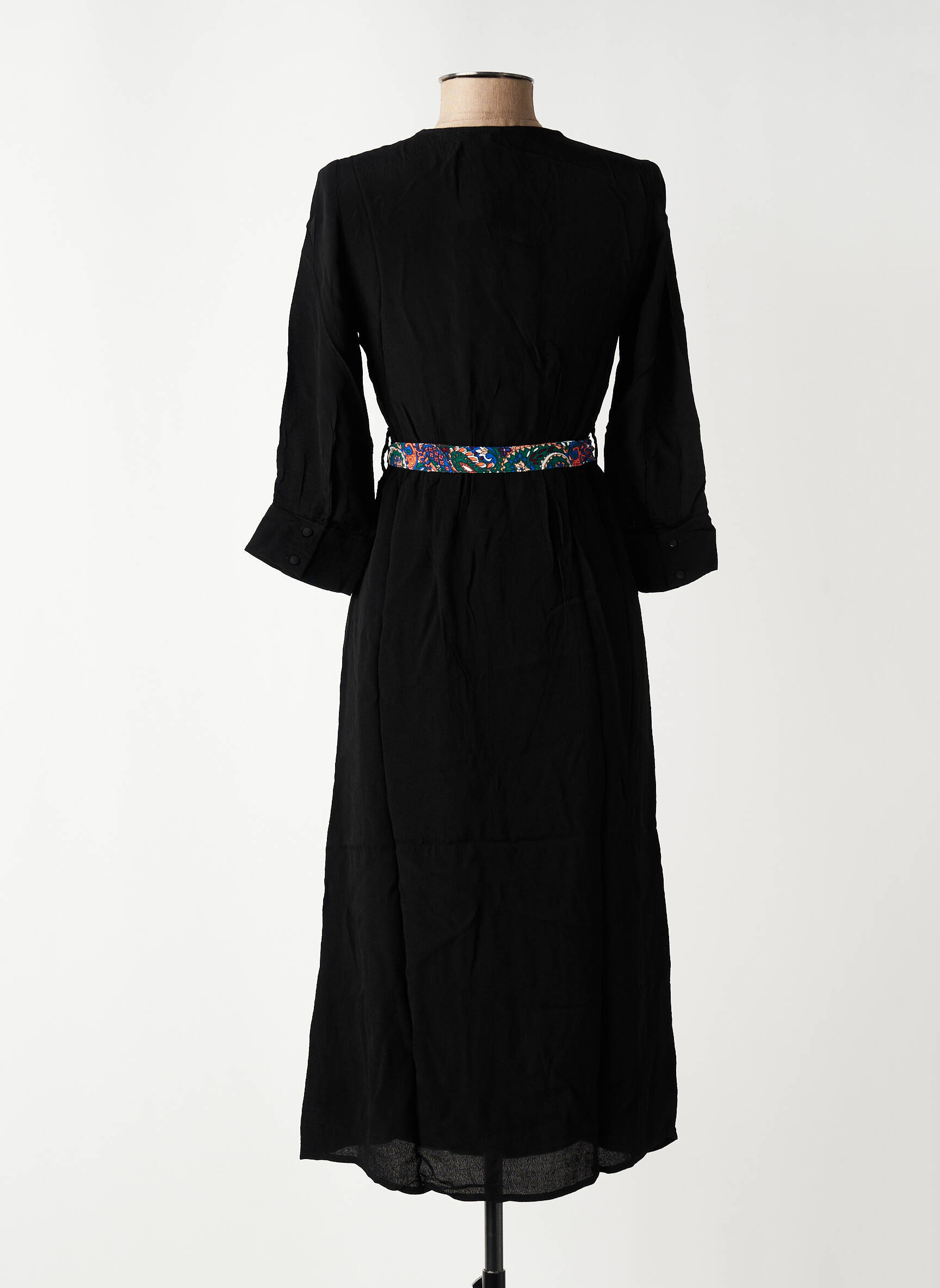 Robe mi-longue manches longues manches longues noir VERO MODA femme