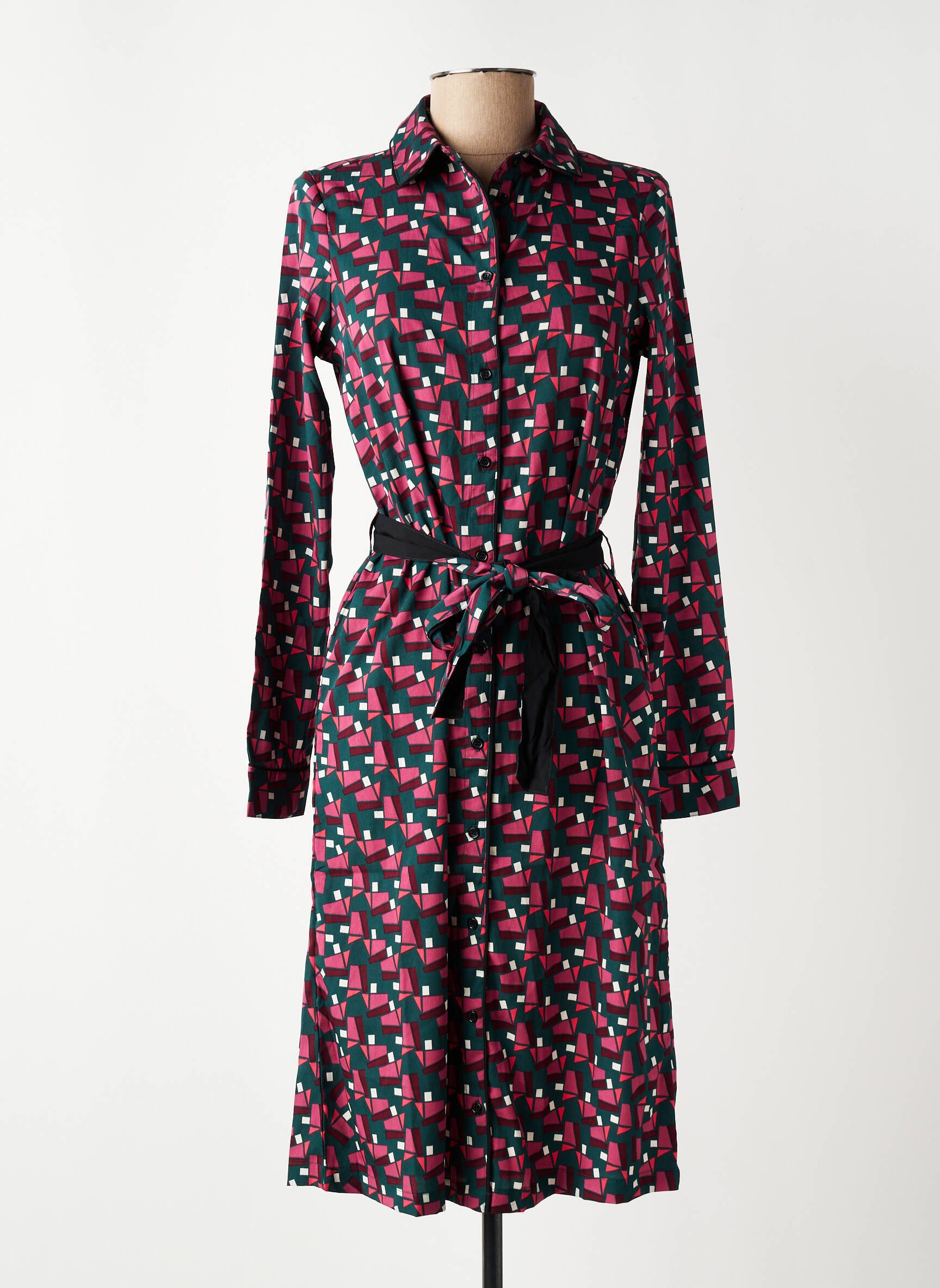 Robe mi-longue imprimé fantaisie manches longues violet VERO MODA femme