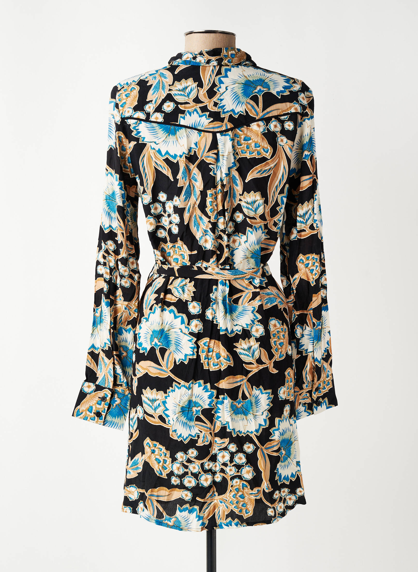 Robe courte imprimé fleurs manches longues noir VERO MODA femme
