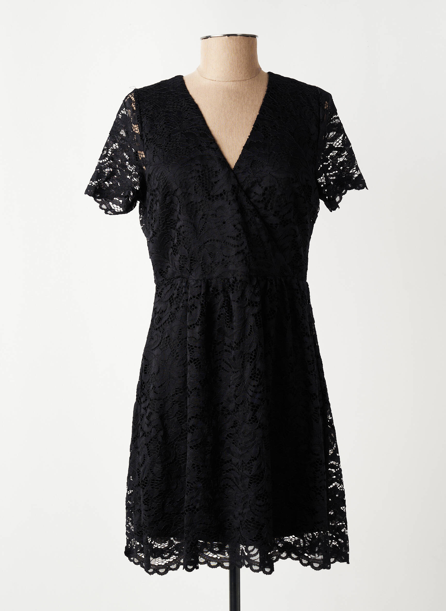 Robe courte manches courtes manches courtes noir VERO MODA femme