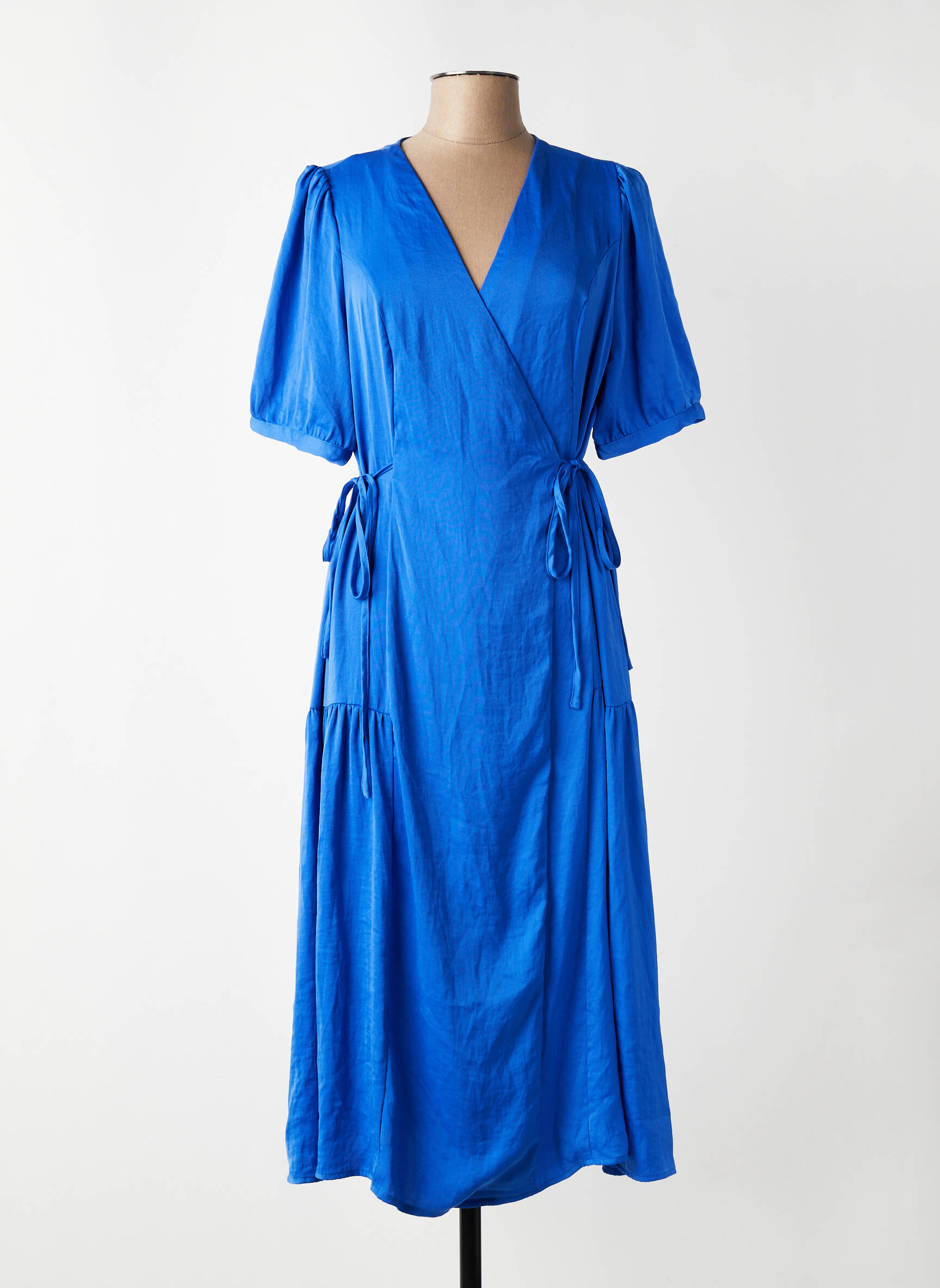 Robe longue manches courtes manches courtes bleu VERO MODA femme