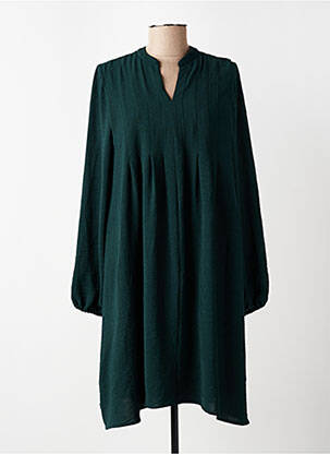 Robe mi-longue coupe fluide manches longues vert JULIE GUERLANDE femme