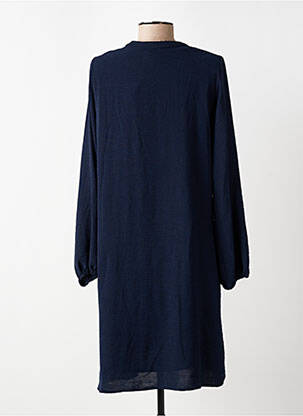 Robe mi-longue coupe fluide manches longues bleu JULIE GUERLANDE femme