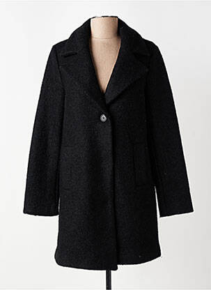 Manteau long coupe cintrée sans capuche noir B.YOUNG femme