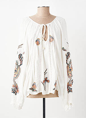 Blouse col rond manches longues beige MOLLY BRACKEN femme
