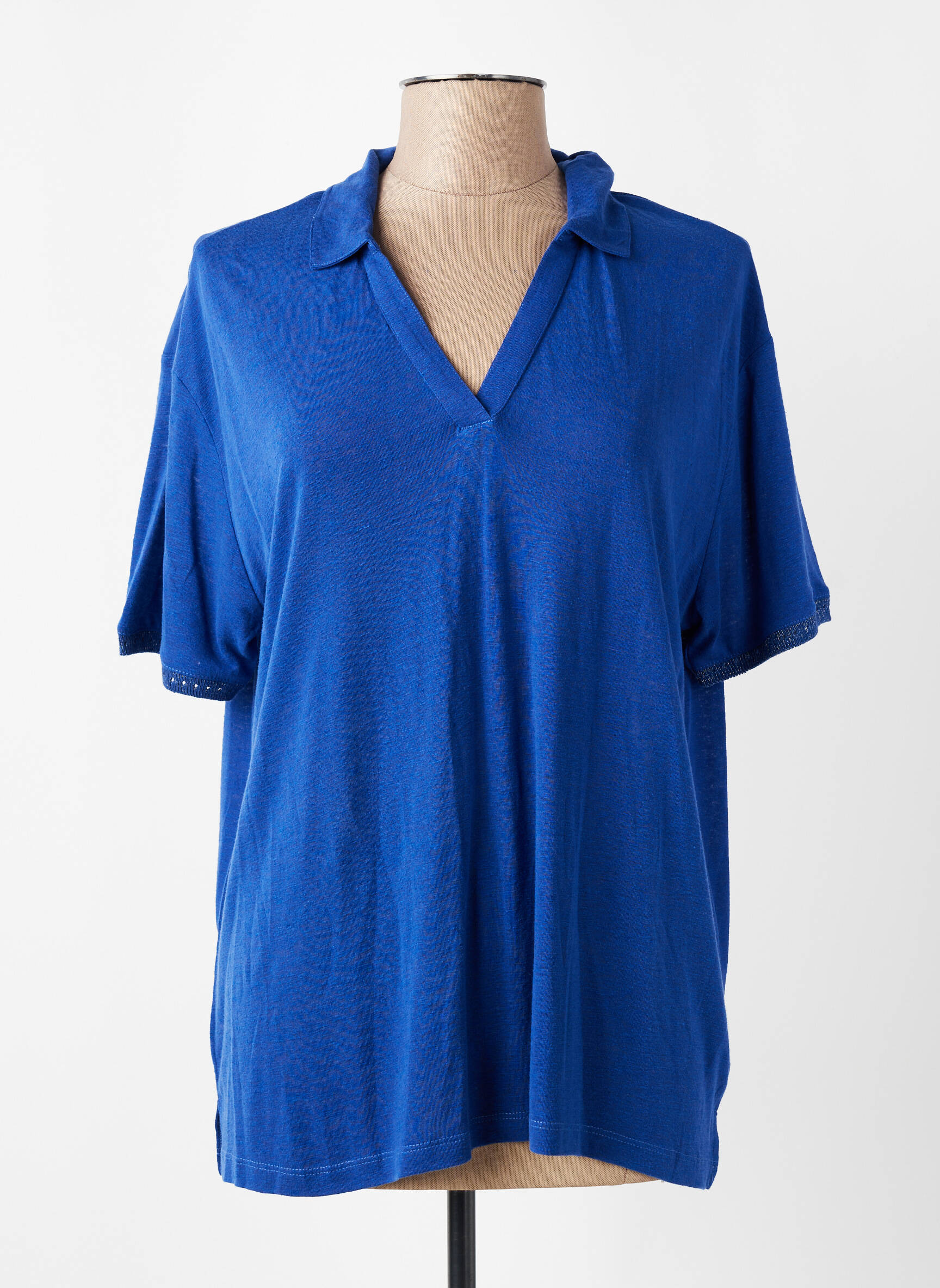 T-shirt coupe droite manches courtes bleu DIPLODOCUS femme