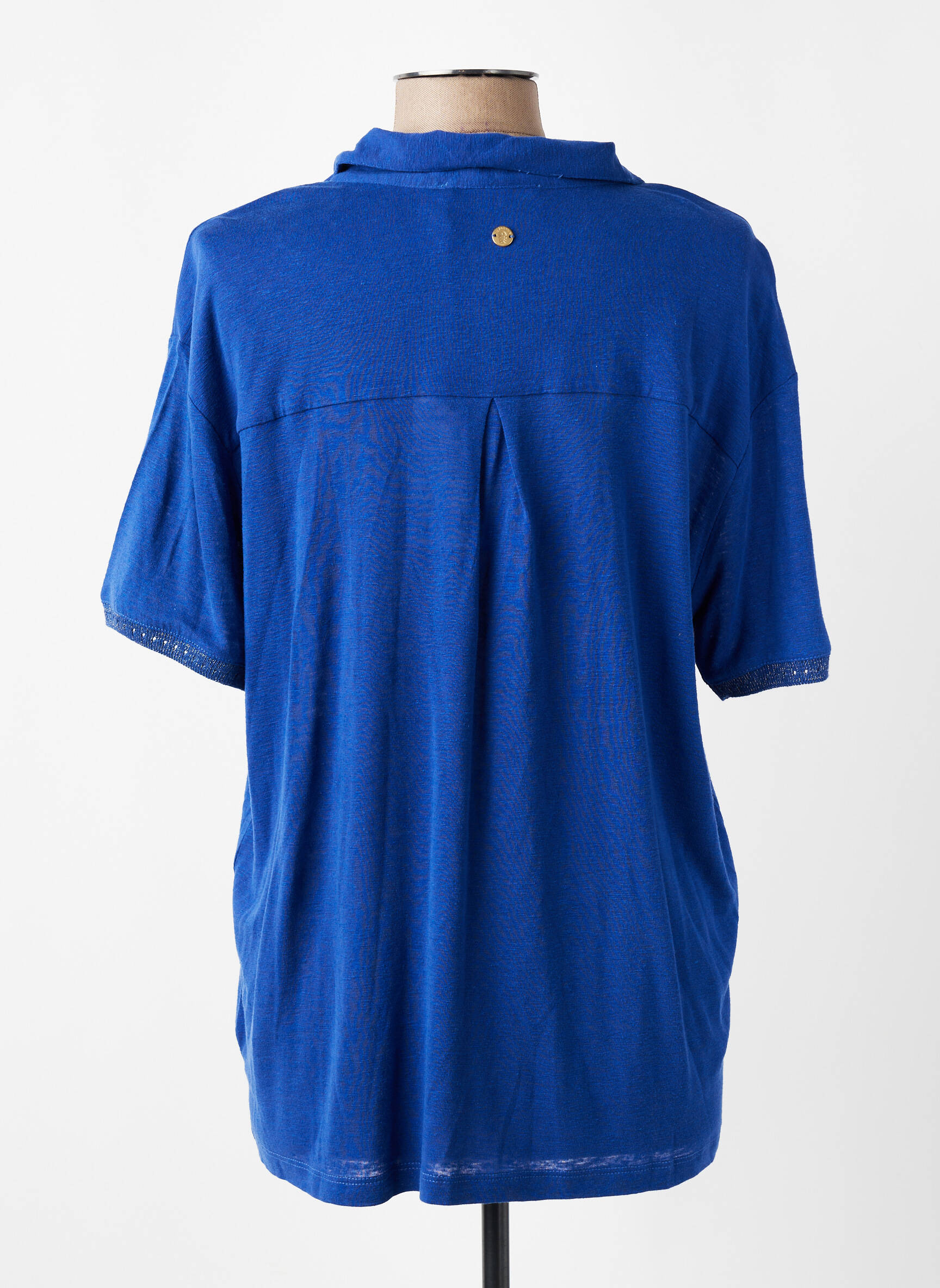 T-shirt coupe droite manches courtes bleu DIPLODOCUS femme
