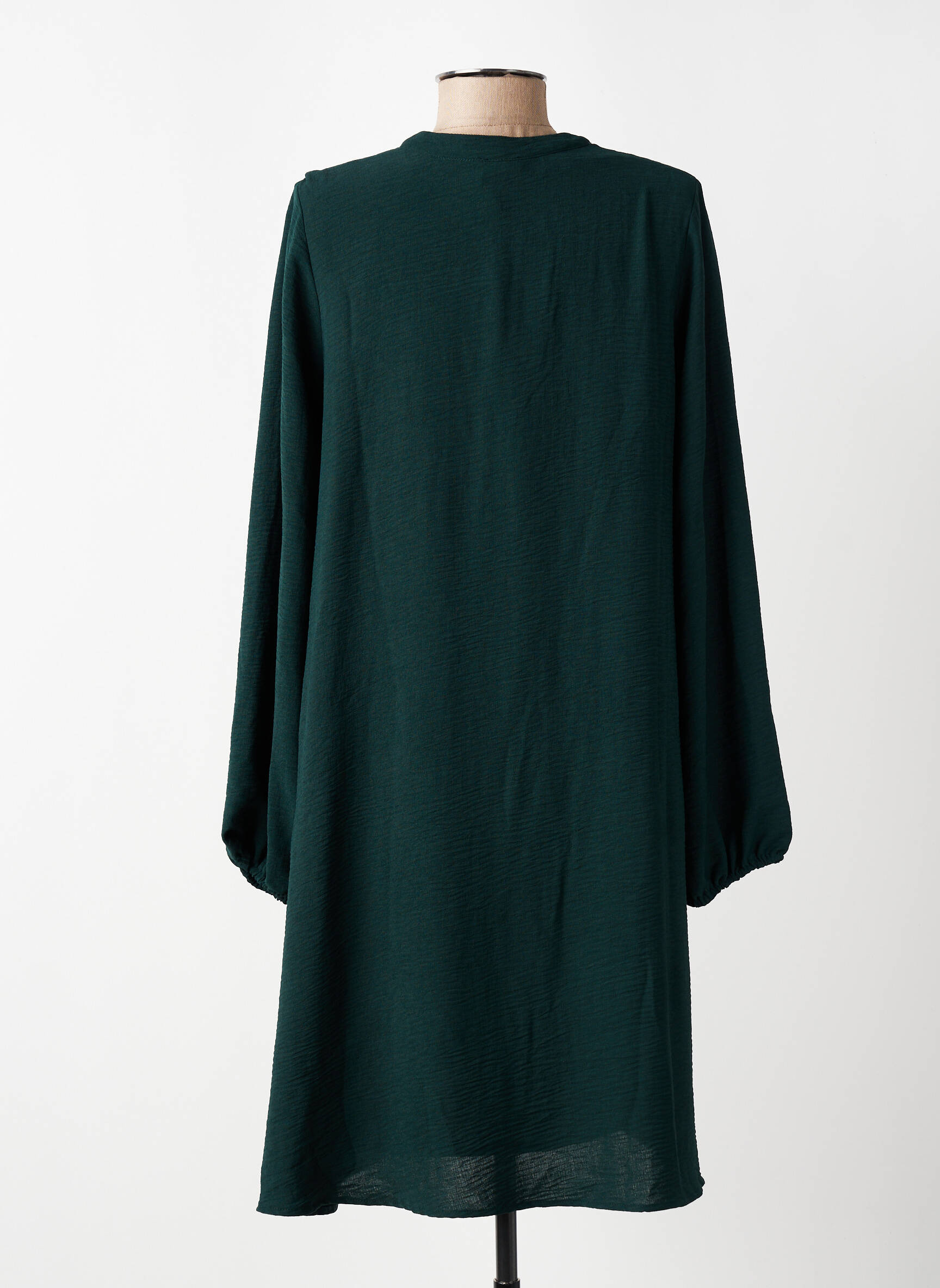 Robe mi-longue coupe fluide manches longues vert JULIE GUERLANDE femme