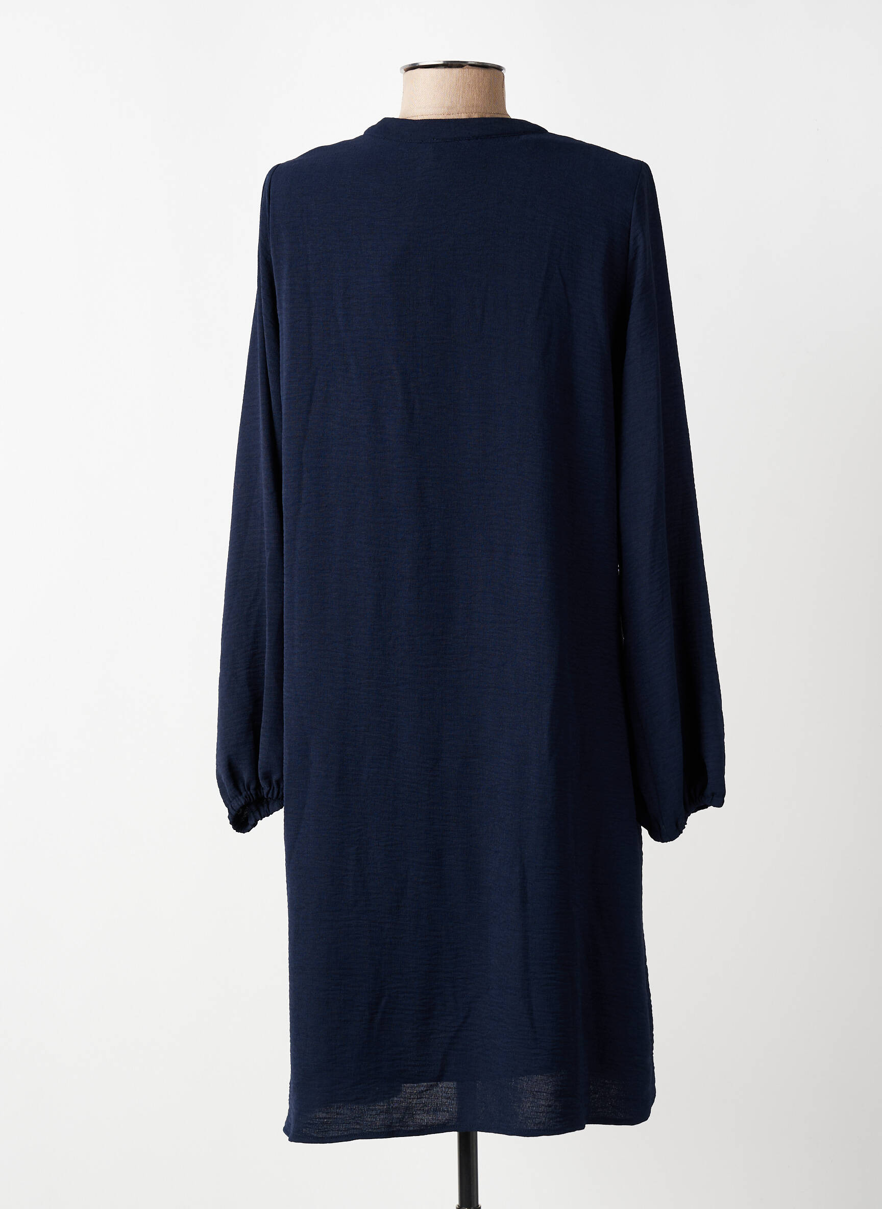 Robe mi-longue coupe fluide manches longues bleu JULIE GUERLANDE femme