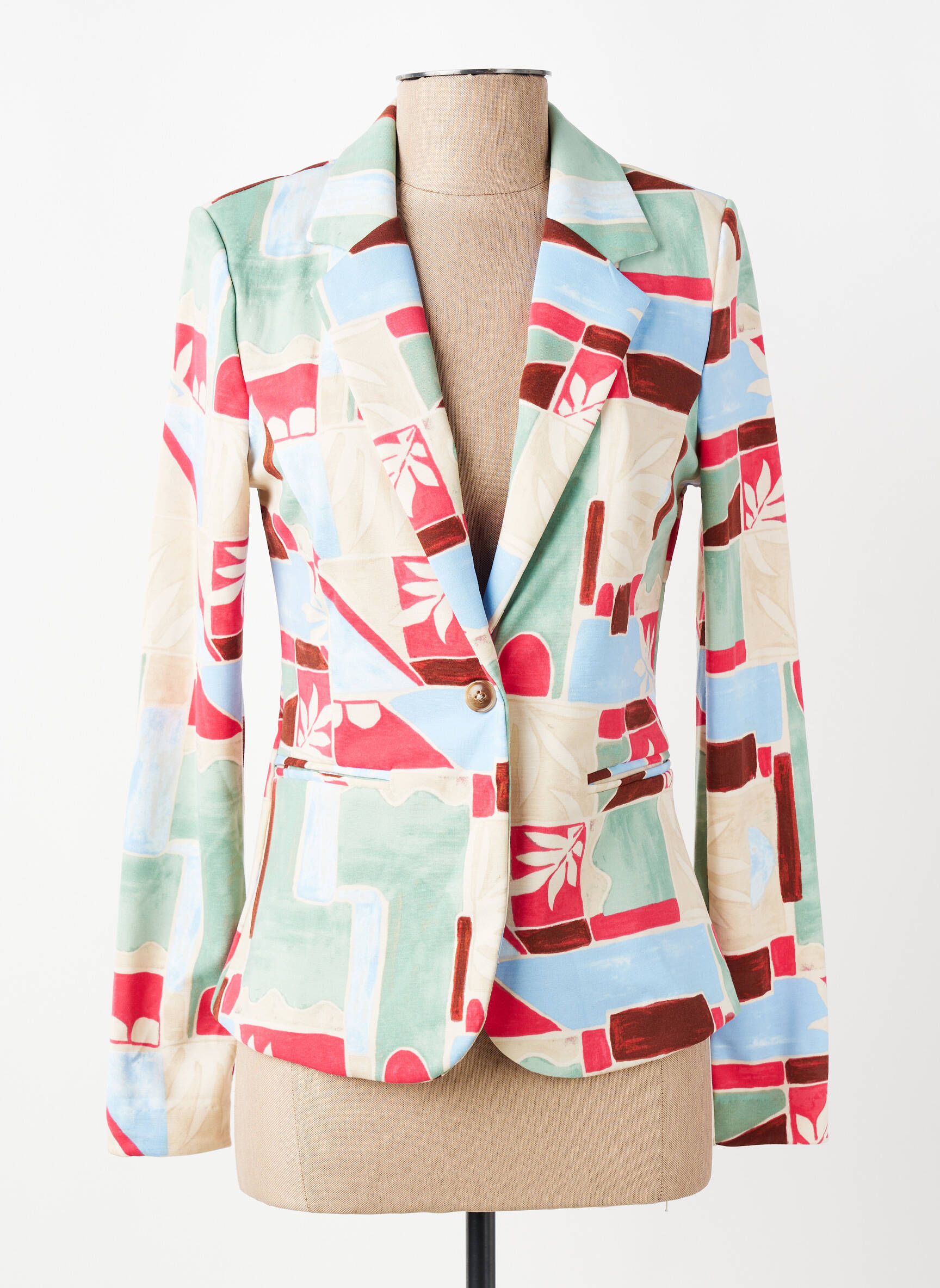 Blazer finition intérieure biaisée beige ICHI femme